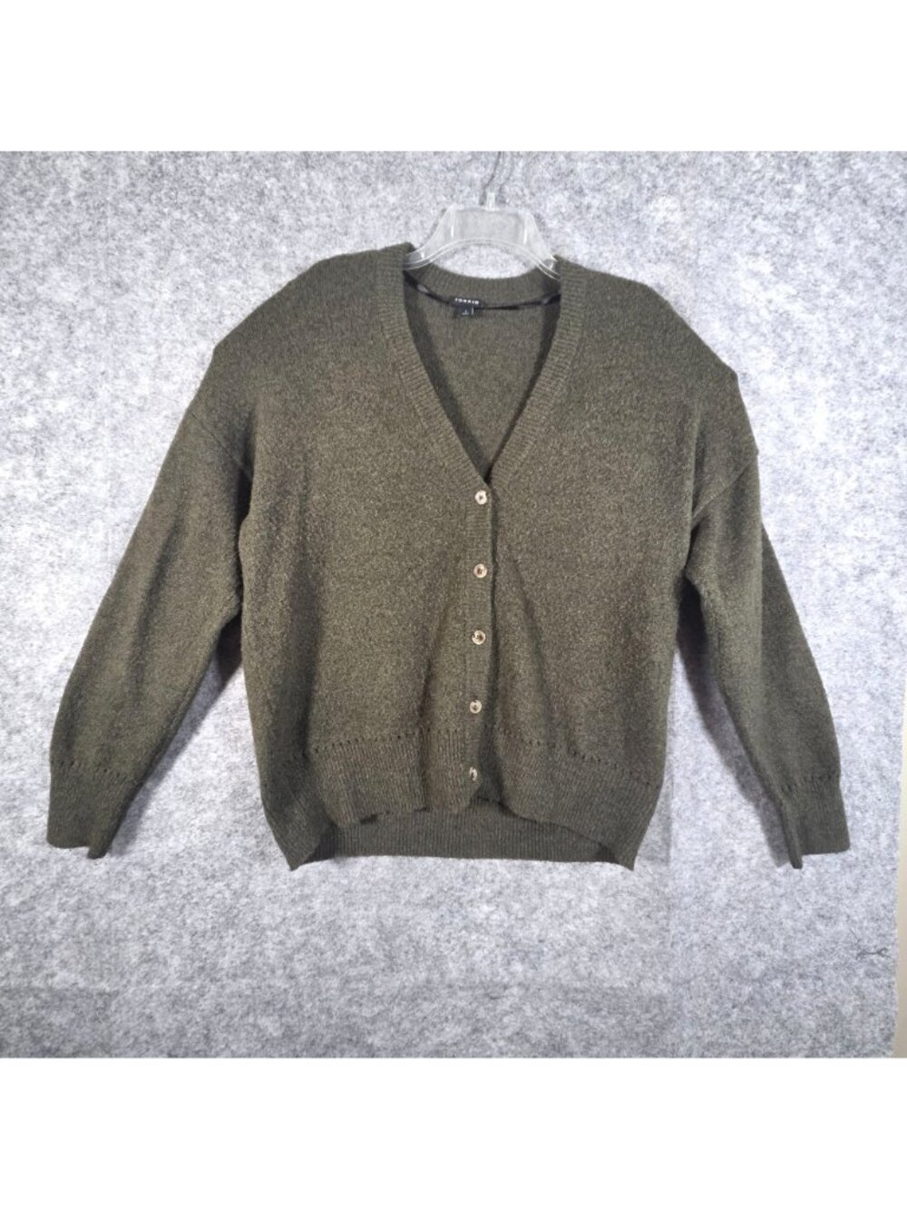 Torrid Olive Green Oversized Textured Knit Cardigan Plus Size Cozy Boho 1X - Picture 2 of 9